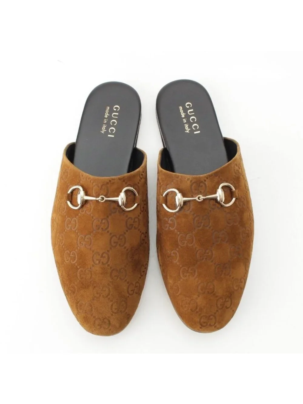 Gucci Horsebit Suede Sandals Shoes Slippers Beige